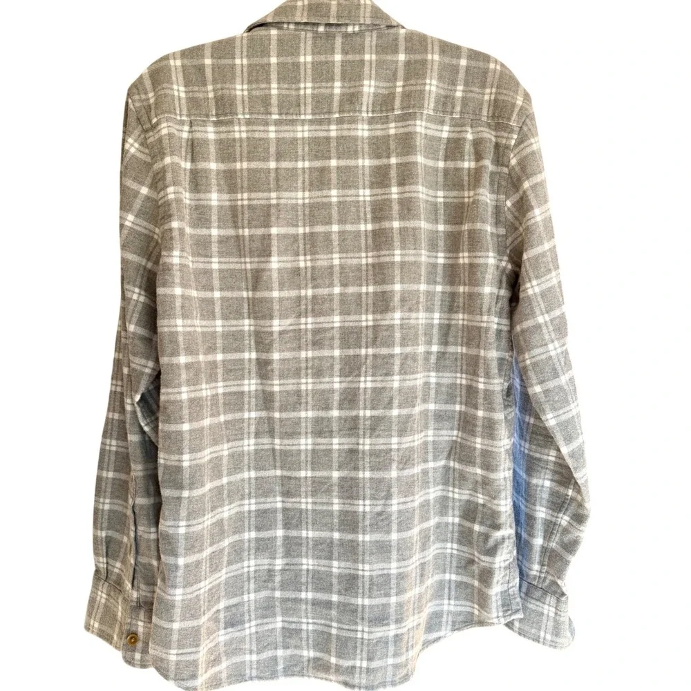 Faherty Plaid Super Brushed Flannel Shirt‎ Men's Small Gray Cotton Button Down